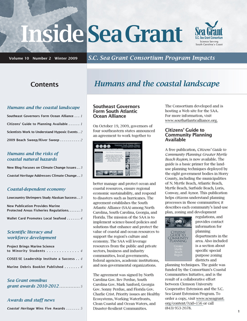 Inside Sea Grant Newsletter – Winter 2009