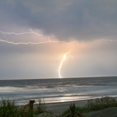 Folly Beach lightning.