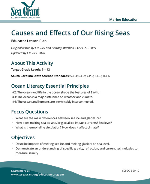 Causes and Effects of Our Rising Seas Educator Lesson Plan