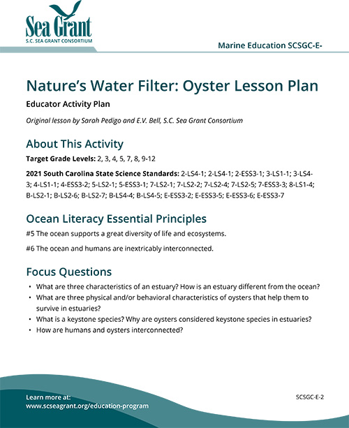 Nature’s Water Filter: Oyster Lesson Plan