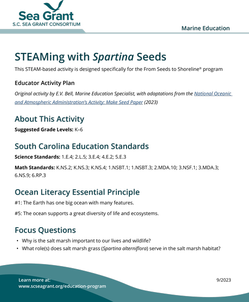 STEAMing with Spartina Seeds Educator Lesson Plan